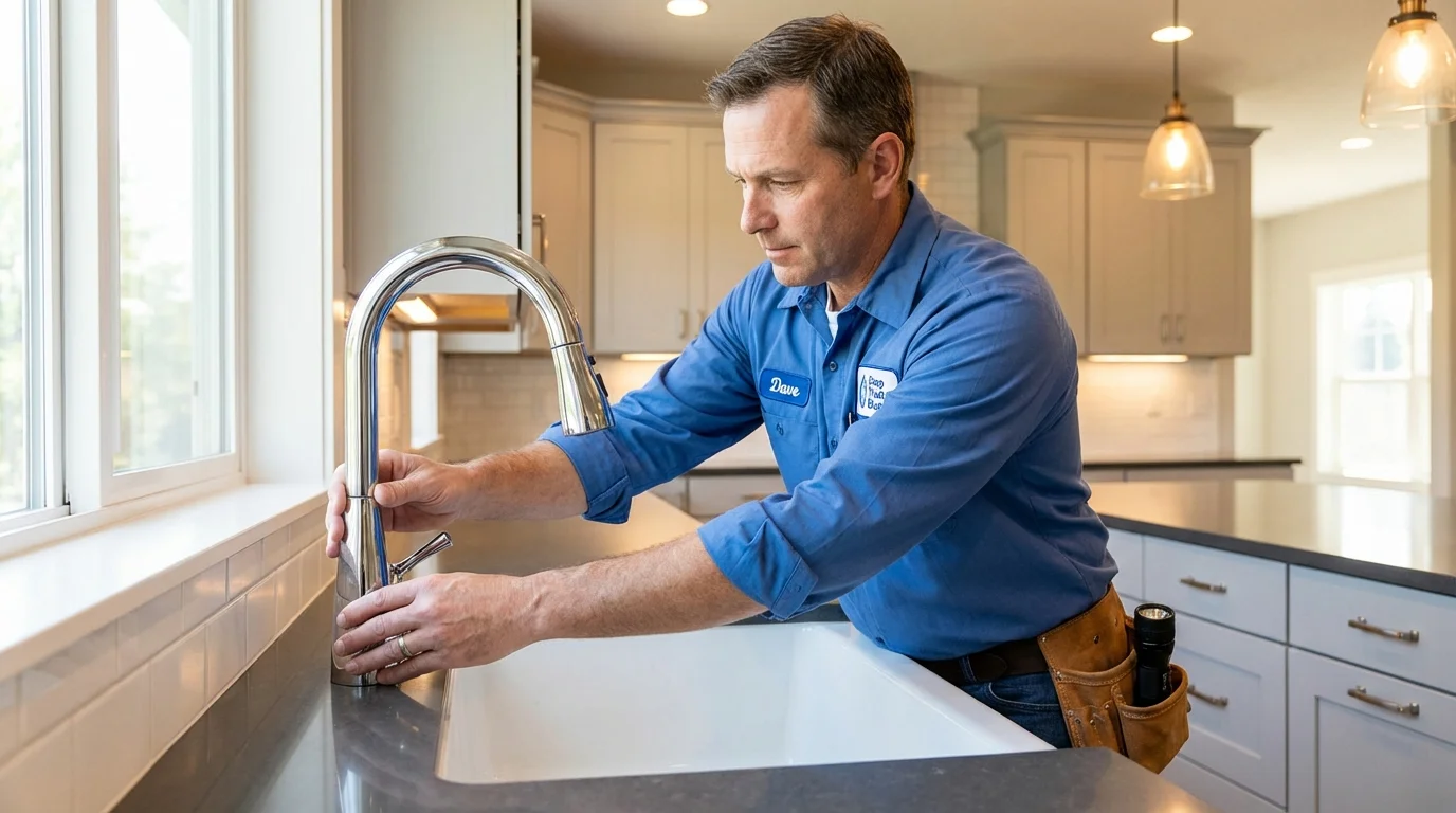 Kitchen faucet installation by Johns Plumbing LLC in Van Vleck